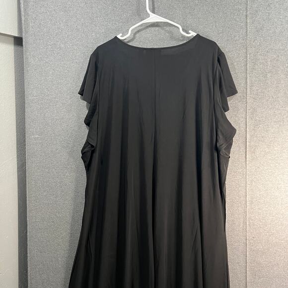 Attitudes by Renee Petite Lace Front Maxi Dress Black 3XP - Picture 14 of 16